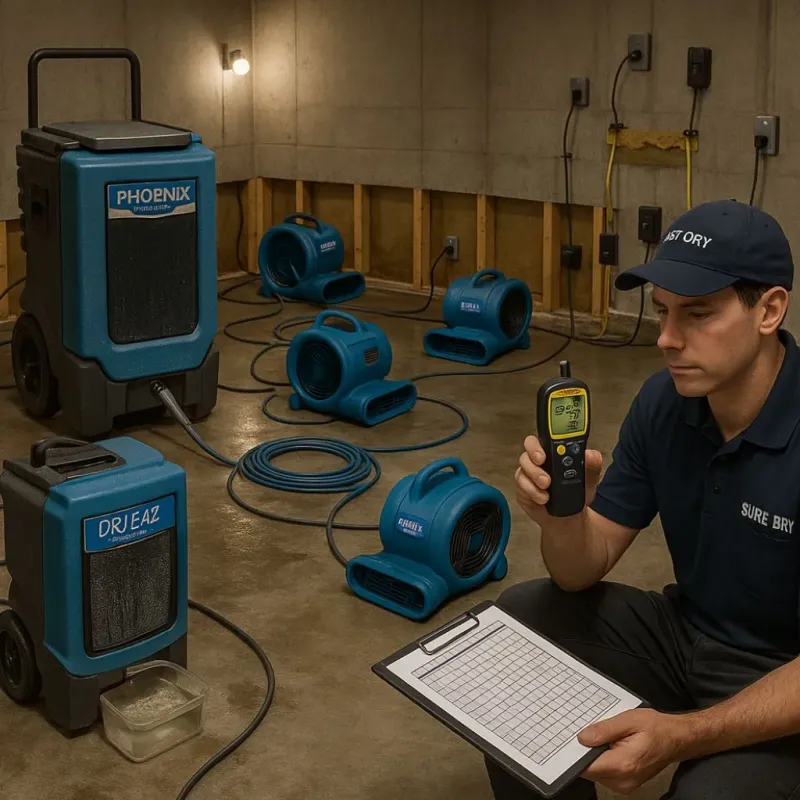 Structural Drying and Dehumidification process in Walnut Ridge, AR